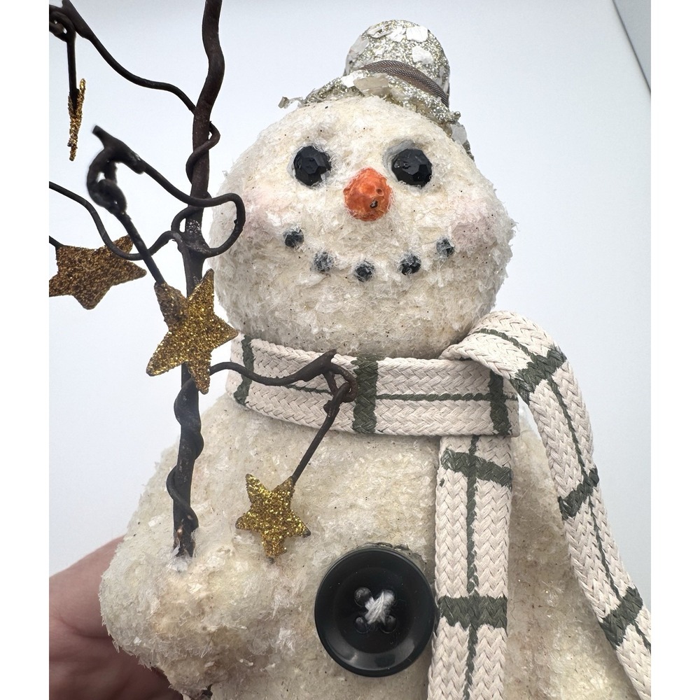 Katherine's Collection Snowman Figure Glitter Stars Scarf Christmas Decor 7.5" - Picture 8 of 11